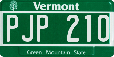 VT license plate PJP210