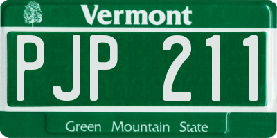 VT license plate PJP211