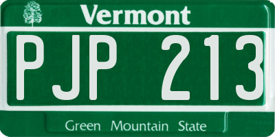 VT license plate PJP213