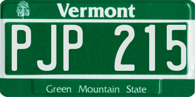 VT license plate PJP215