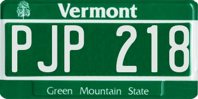 VT license plate PJP218