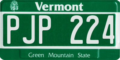 VT license plate PJP224