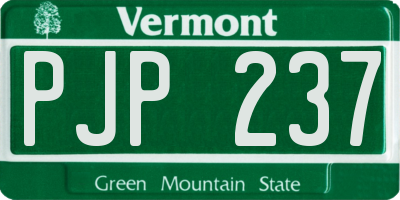 VT license plate PJP237
