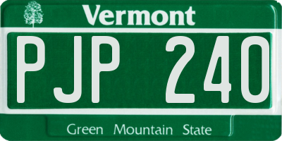 VT license plate PJP240
