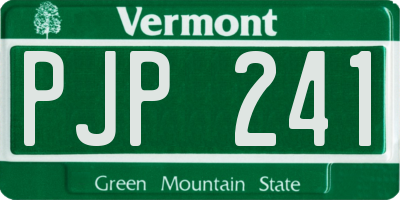 VT license plate PJP241