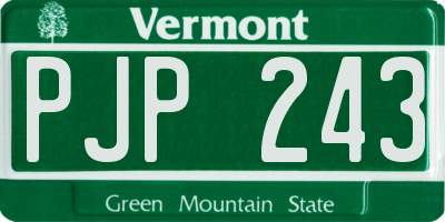 VT license plate PJP243