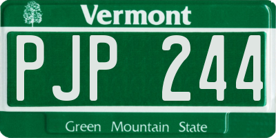VT license plate PJP244