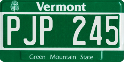 VT license plate PJP245