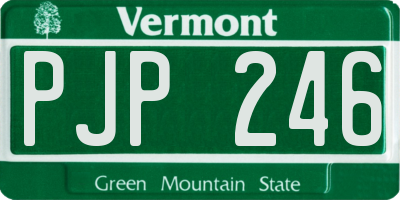 VT license plate PJP246