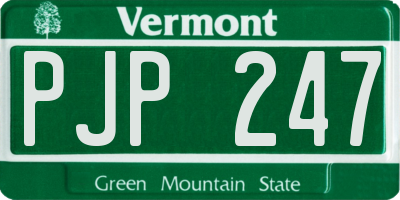 VT license plate PJP247