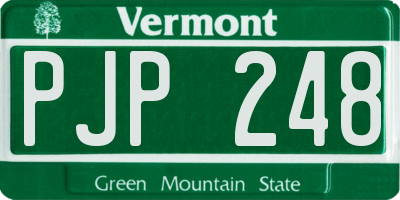 VT license plate PJP248