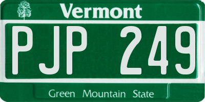 VT license plate PJP249