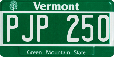 VT license plate PJP250