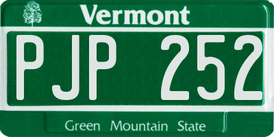 VT license plate PJP252