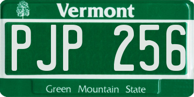 VT license plate PJP256