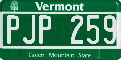 VT license plate PJP259