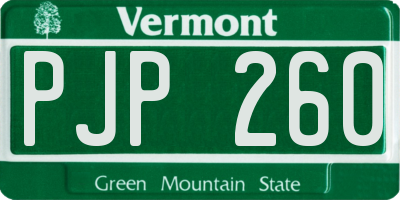 VT license plate PJP260