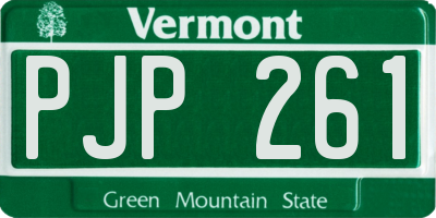 VT license plate PJP261