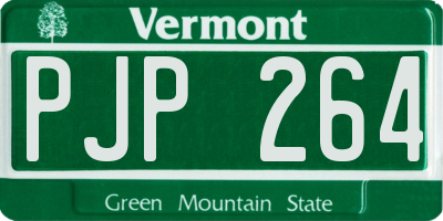 VT license plate PJP264