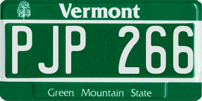 VT license plate PJP266