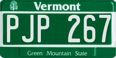VT license plate PJP267
