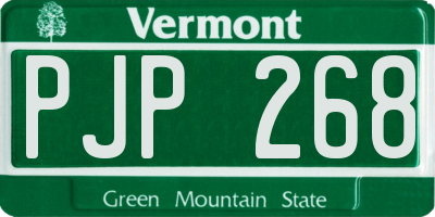 VT license plate PJP268