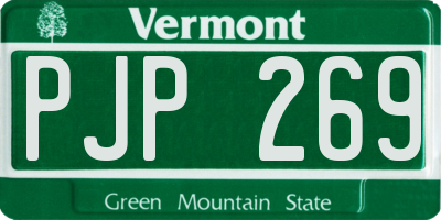 VT license plate PJP269
