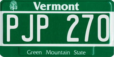 VT license plate PJP270