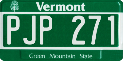 VT license plate PJP271