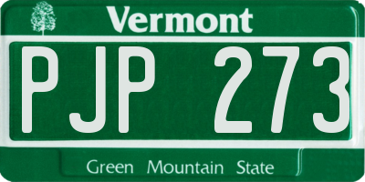 VT license plate PJP273