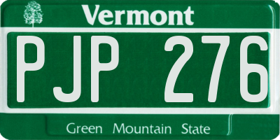 VT license plate PJP276