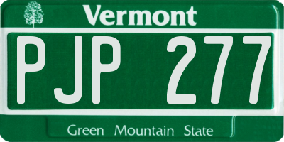 VT license plate PJP277