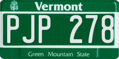 VT license plate PJP278