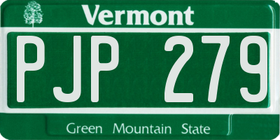 VT license plate PJP279