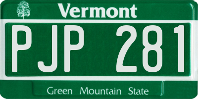 VT license plate PJP281