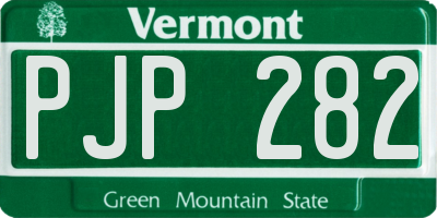 VT license plate PJP282