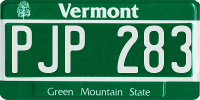 VT license plate PJP283