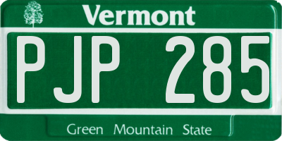 VT license plate PJP285