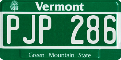 VT license plate PJP286