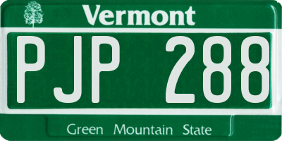 VT license plate PJP288