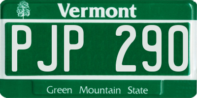 VT license plate PJP290
