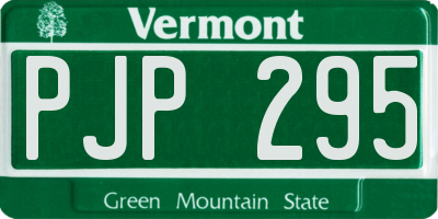 VT license plate PJP295
