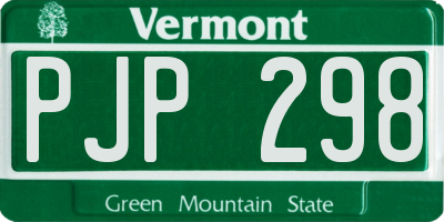 VT license plate PJP298