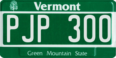 VT license plate PJP300