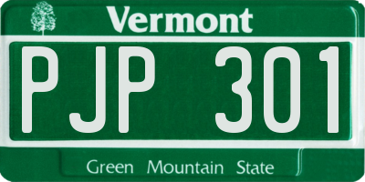 VT license plate PJP301