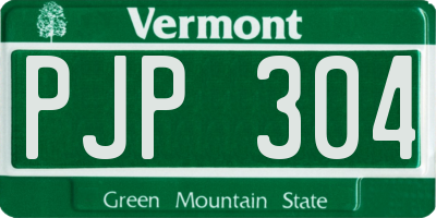 VT license plate PJP304