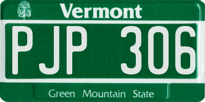 VT license plate PJP306