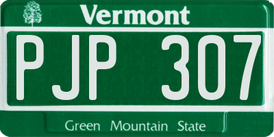 VT license plate PJP307