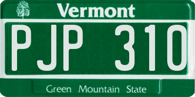 VT license plate PJP310