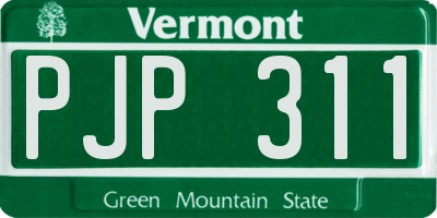 VT license plate PJP311